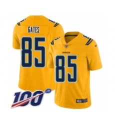 Youth Los Angeles Chargers #85 Antonio Gates Limited Gold Inverted Legend 100th Season Football Jersey