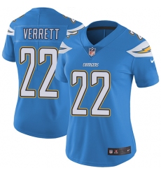 Women's Nike Los Angeles Chargers #22 Jason Verrett Elite Electric Blue Alternate NFL Jersey