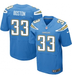 Men's Nike Los Angeles Chargers #33 Tre Boston Elite Electric Blue Alternate NFL Jersey