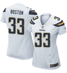 Women's Nike Los Angeles Chargers #33 Tre Boston Game White NFL Jersey