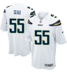 Men's Nike Los Angeles Chargers #55 Junior Seau Game White NFL Jersey