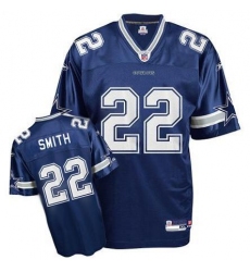 Men's Reebok Dallas Cowboys #22 Emmitt Smith Authentic Navy Blue Team Color Throwback NFL Jersey