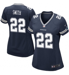 Women's Nike Dallas Cowboys #22 Emmitt Smith Game Navy Blue Team Color NFL Jersey