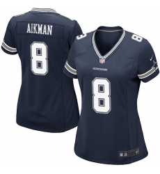 Women's Nike Dallas Cowboys #8 Troy Aikman Game Navy Blue Team Color NFL Jersey