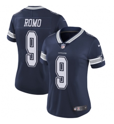 Women's Nike Dallas Cowboys #9 Tony Romo Elite Navy Blue Team Color NFL Jersey