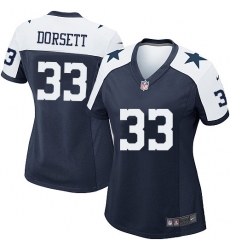 Women's Nike Dallas Cowboys #33 Tony Dorsett Game Navy Blue Throwback Alternate NFL Jersey