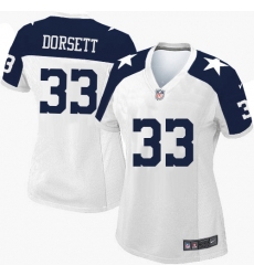 Women's Nike Dallas Cowboys #33 Tony Dorsett Game White Throwback Alternate NFL Jersey