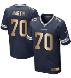 Men's Nike Dallas Cowboys #70 Zack Martin Elite Navy/Gold Team Color NFL Jersey