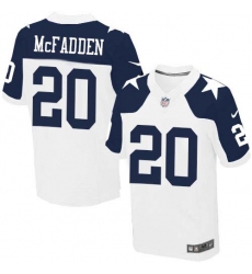 Men's Nike Dallas Cowboys #20 Darren McFadden Elite White Throwback Alternate NFL Jersey