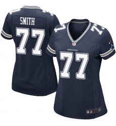 Women's Nike Dallas Cowboys #77 Tyron Smith Game Navy Blue Team Color NFL Jersey
