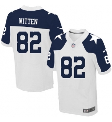 Men's Nike Dallas Cowboys #82 Jason Witten Elite White Throwback Alternate NFL Jersey