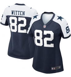 Women's Nike Dallas Cowboys #82 Jason Witten Game Navy Blue Throwback Alternate NFL Jersey