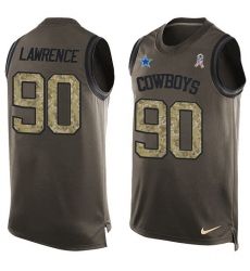 Men's Nike Dallas Cowboys #90 Demarcus Lawrence Limited Green Salute to Service Tank Top NFL Jersey Men's Nike Dallas Cowboys #90 Demarcus Lawrence Limited Green Salute to Service Tank Top NFL Jersey