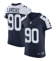Men's Nike Dallas Cowboys #90 Demarcus Lawrence Navy Blue Throwback Alternate Vapor Untouchable Elite Player NFL Jersey