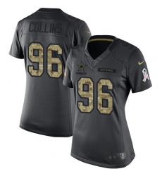 Women's Nike Dallas Cowboys #96 Maliek Collins Limited Black 2016 Salute to Service NFL Jersey