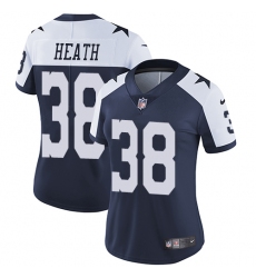 Women's Nike Dallas Cowboys #38 Jeff Heath Elite Navy Blue Throwback Alternate NFL Jersey