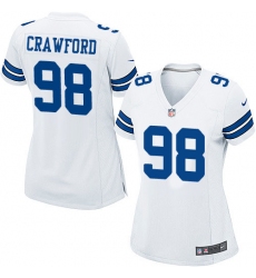 Women's Nike Dallas Cowboys #98 Tyrone Crawford Game White NFL Jersey