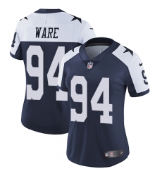Women's Nike Dallas Cowboys #94 DeMarcus Ware Elite Navy Blue Throwback Alternate NFL Jersey