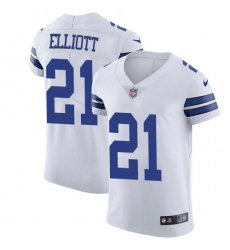 Men's Nike Dallas Cowboys #21 Ezekiel Elliott Elite White NFL Jersey