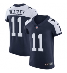 Men's Nike Dallas Cowboys #11 Cole Beasley Navy Blue Throwback Alternate Vapor Untouchable Elite Player NFL Jersey