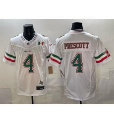 Men's Dallas Cowboys #4 Dak Prescott 2024 Mexico White F.U.S.E. Stitched Football Jersey