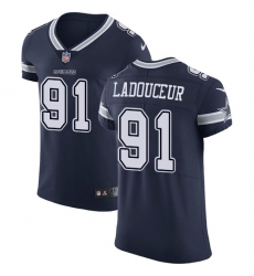 Men's Nike Dallas Cowboys #91 L. P. Ladouceur Navy Blue Team Color Vapor Untouchable Elite Player NFL Jersey