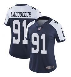 Women's Nike Dallas Cowboys #91 L. P. Ladouceur Elite Navy Blue Throwback Alternate NFL Jersey