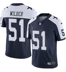 Youth Nike Dallas Cowboys #51 Kyle Wilber Navy Blue Throwback Alternate Vapor Untouchable Limited Player NFL Jersey