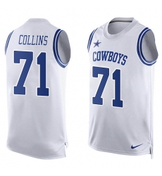 Men's Nike Dallas Cowboys #71 La'el Collins Limited White Player Name & Number Tank Top NFL Jersey