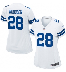 Women's Nike Dallas Cowboys #28 Darren Woodson Game White NFL Jersey