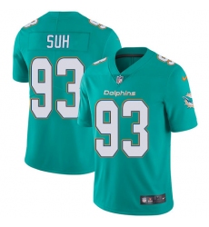Youth Nike Miami Dolphins #93 Ndamukong Suh Aqua Green Team Color Vapor Untouchable Limited Player NFL Jersey