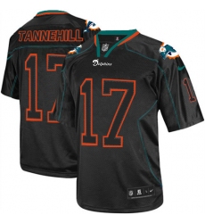 Men's Nike Miami Dolphins #17 Ryan Tannehill Elite Lights Out Black NFL Jersey