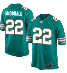 Men's Nike Miami Dolphins #22 T.J. McDonald Game Aqua Green Alternate NFL Jersey