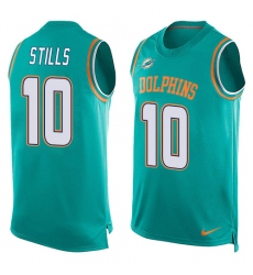 Men's Nike Miami Dolphins #10 Kenny Stills Limited Aqua Green Player Name & Number Tank Top NFL Jersey
