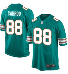 Men's Nike Miami Dolphins #88 Leonte Carroo Game Aqua Green Alternate NFL Jersey