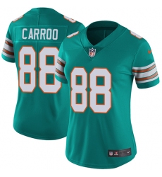 Women's Nike Miami Dolphins #88 Leonte Carroo Elite Aqua Green Alternate NFL Jersey