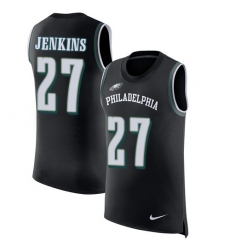 Men's Nike Philadelphia Eagles #27 Malcolm Jenkins Limited Black Rush Player Name & Number Tank Top NFL Jersey