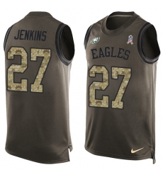Men's Nike Philadelphia Eagles #27 Malcolm Jenkins Limited Green Salute to Service Tank Top NFL Jersey