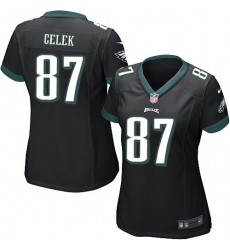 Women's Nike Philadelphia Eagles #87 Brent Celek Game Black Alternate NFL Jersey