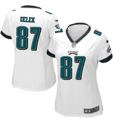 Women's Nike Philadelphia Eagles #87 Brent Celek Game White NFL Jersey