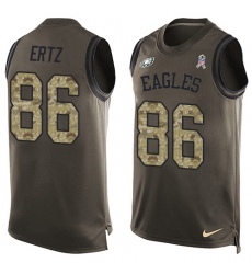 Men's Nike Philadelphia Eagles #86 Zach Ertz Limited Green Salute to Service Tank Top NFL Jersey