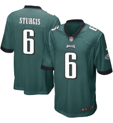 Men's Nike Philadelphia Eagles #6 Caleb Sturgis Game Midnight Green Team Color NFL Jersey