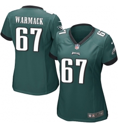 Women's Nike Philadelphia Eagles #67 Chance Warmack Game Midnight Green Team Color NFL Jersey