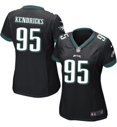 Women's Nike Philadelphia Eagles #95 Mychal Kendricks Game Black Alternate NFL Jersey