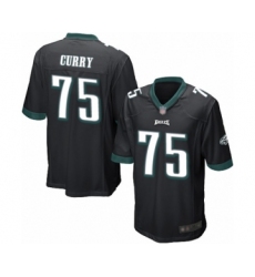 Men's Philadelphia Eagles #75 Vinny Curry Game Black Alternate Football Jersey