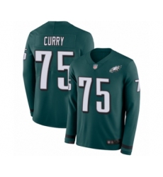 Youth Philadelphia Eagles #75 Vinny Curry Limited Green Therma Long Sleeve Football Jersey