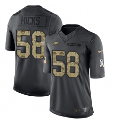 Men's Nike Philadelphia Eagles #58 Jordan Hicks Limited Black 2016 Salute to Service NFL Jersey