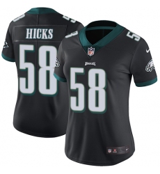 Women's Nike Philadelphia Eagles #58 Jordan Hicks Black Alternate Vapor Untouchable Limited Player NFL Jersey