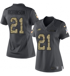 Women's Nike Philadelphia Eagles #21 Patrick Robinson Limited Black 2016 Salute to Service NFL Jersey