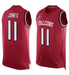 Men's Nike Atlanta Falcons #11 Julio Jones Limited Red Player Name & Number Tank Top NFL Jersey